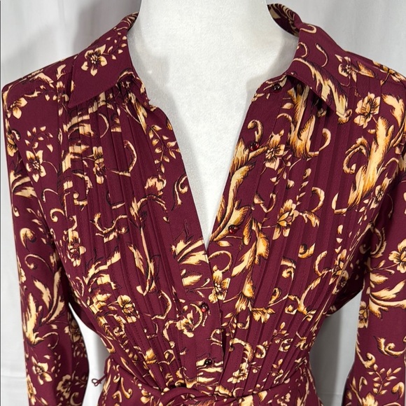 Nanette Lepore Red Pleated Wrap Dress Size 8 - Picture 3 of 10